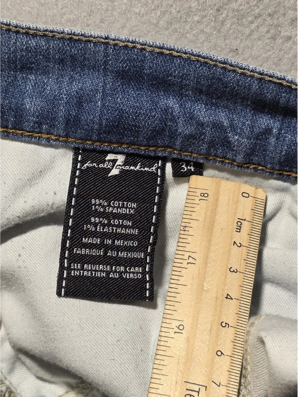 7 For All Mankind Carsen Straight Leg Jeans Mens Size 34 Stretch Blue Denim